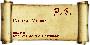 Panics Vilmos névjegykártya